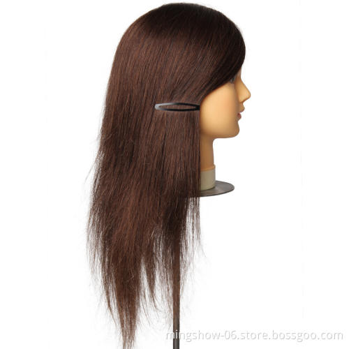 Wholesale 14 inch 100 real human hair mannequin head brown color
